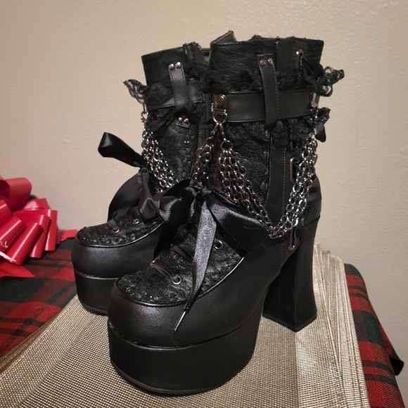 Boots with Chains by Demonica - Picture 6 of 9